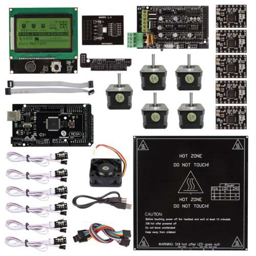 Набор электронных компонентов для сборки 3D принтера RepRap, Ramps 1.4+A4988+Mega2560 R3+LCD 12864 3D Printer Controller Kit For RepRap